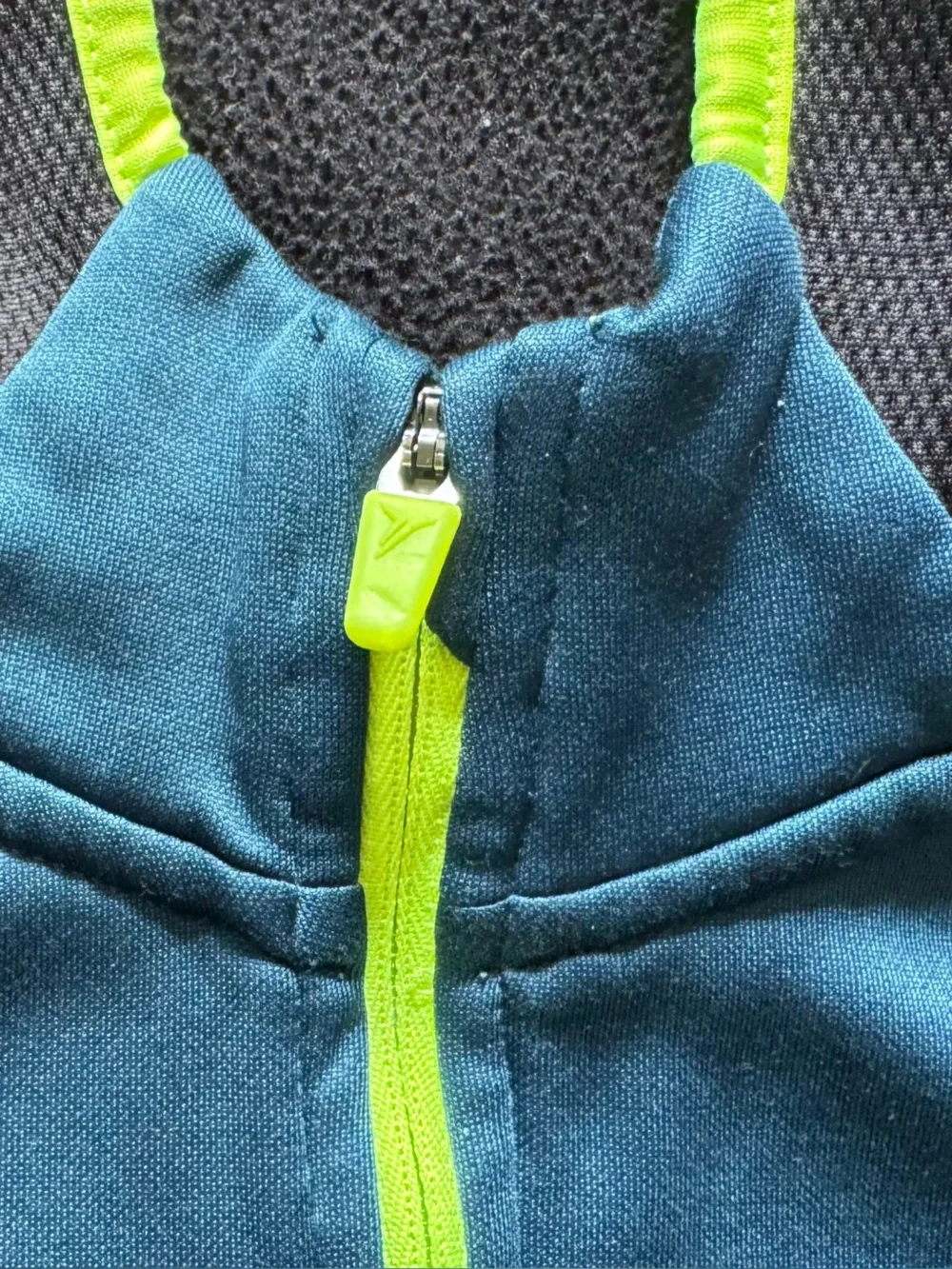 Old Navy Blue & Black Boys Active Hooded Pullover with Neon Yellow Trim
